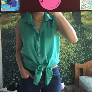 American Apparel Sleeveless Blouse Tie-Up