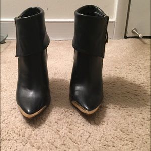 Gold Trimmed Zipper Booties