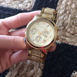 Michael Kors Horn and Gold Watch