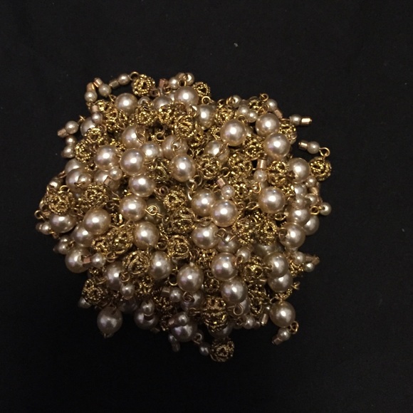 Lee Angel gold & pearls brooch pin - Picture 2 of 3
