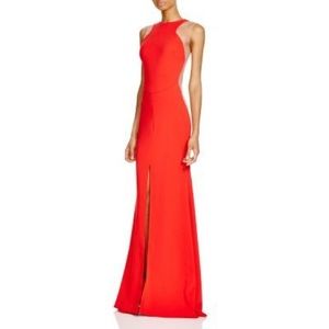 Nicole Bakti - Sleeveless Illusion Dress in Red