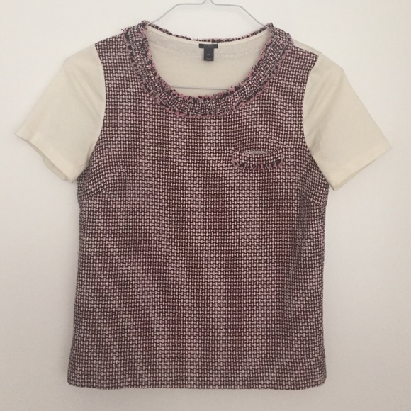 J. Crew Short Sleeve Tweed Top