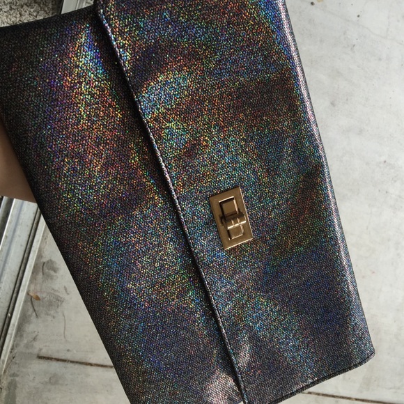 Gorgeous Black Holographic clutch