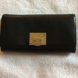 MK Black Leather Wallet