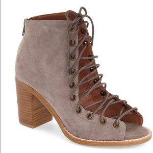 Jeffrey Campbell Cors Booties Taupe Suede
