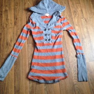 Orange and grey sweater