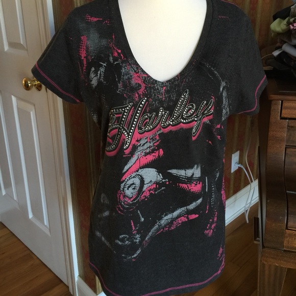 Harley Davidson Black Tee large very cute.