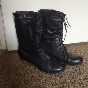 Black zip up combat boots