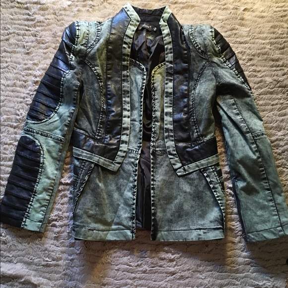 Denim and leather jacket. Never worn