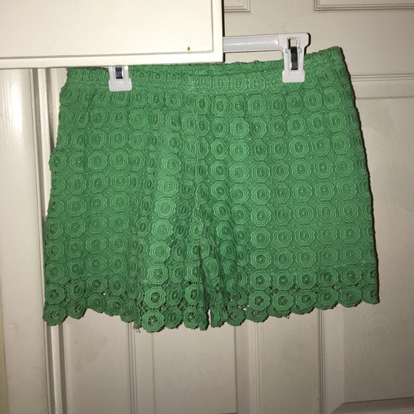 green Laced shorts