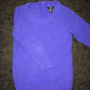 Royal blue back zipper sweater