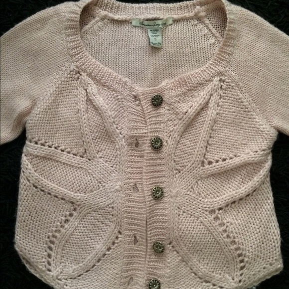 Beige pink cropped sweater cardigan
