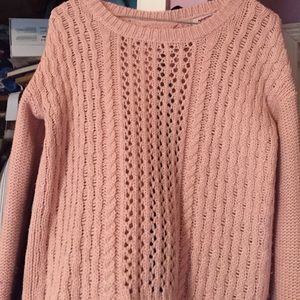 Pink open back sweater