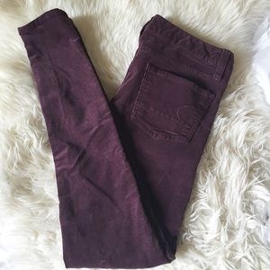 American Eagle dark purple corduroy pants