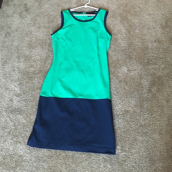 Colorblock Cynthia rowley dress green navy