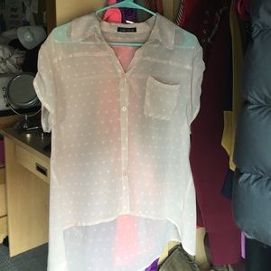 Lightt pink and white polka dot blouse