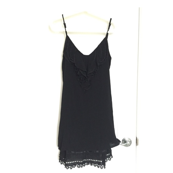 Black Flowy Crochet-Him Summer Dress