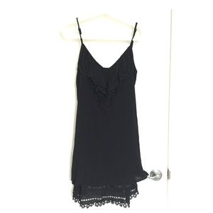 Black Flowy Crochet-Him Summer Dress