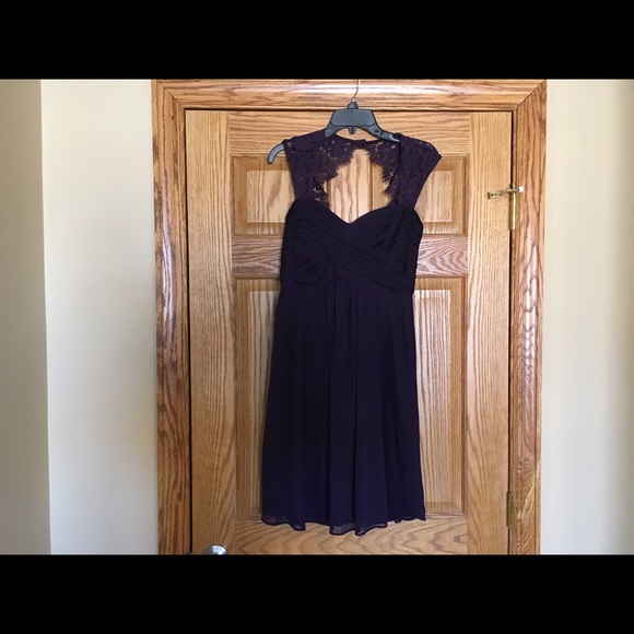 Lovely purple cocktail dress with lace detail