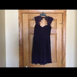 Lovely purple cocktail dress with lace detail