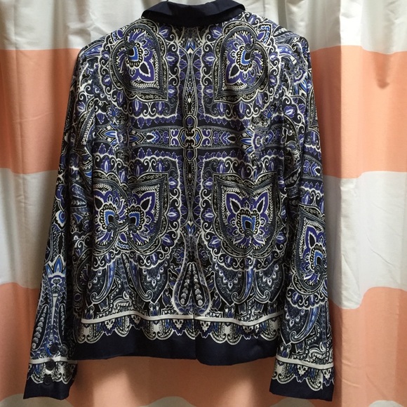 Statement Patterned Blue Blazer - image 3