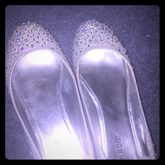 Silver sparky ballet flats