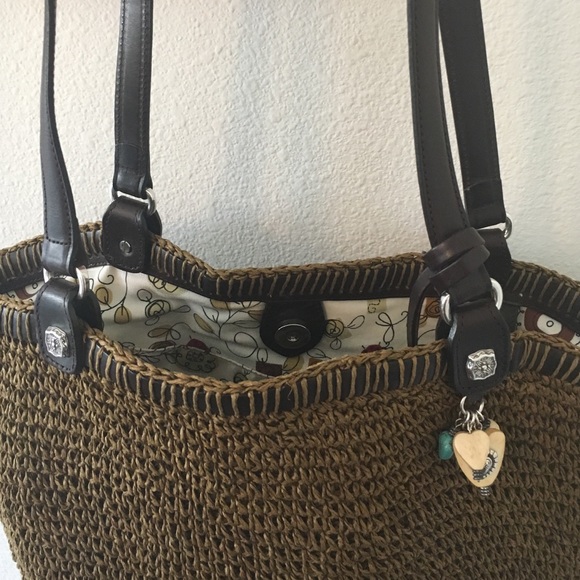 Brighton brown straw purse