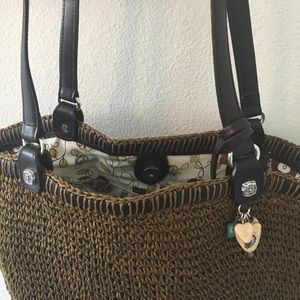 Brighton brown straw purse