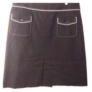 Black with white stitched Ann Taylor skirt