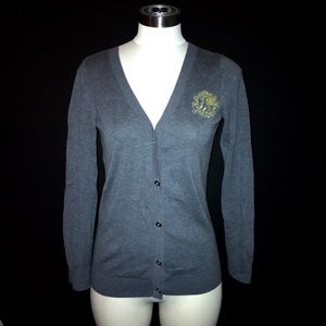 Juicy Couture Girls' Grey Knit Crest Cardigan