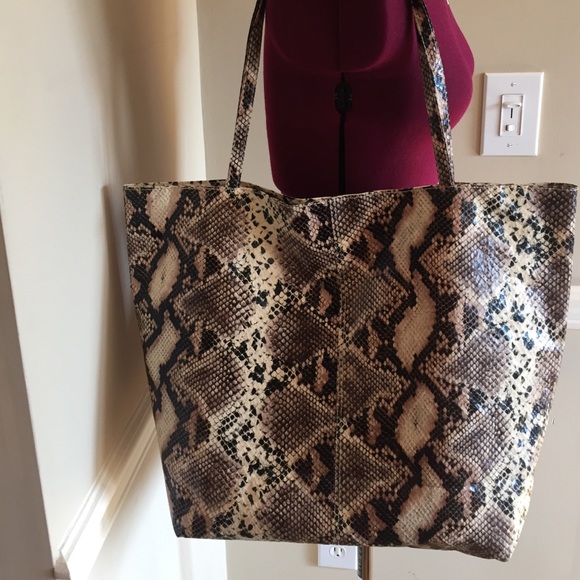 snakeskin tote