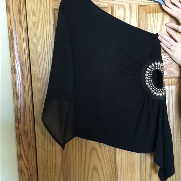 Sexy one shoulder top with side cut out