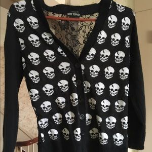 Skull print mini cardigan
