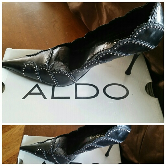 Black Studded Heels - Picture 1 of 3