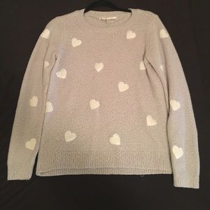 Grey with White Hearts Sweater