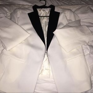 Ivory/Black Tuxedo Blazer