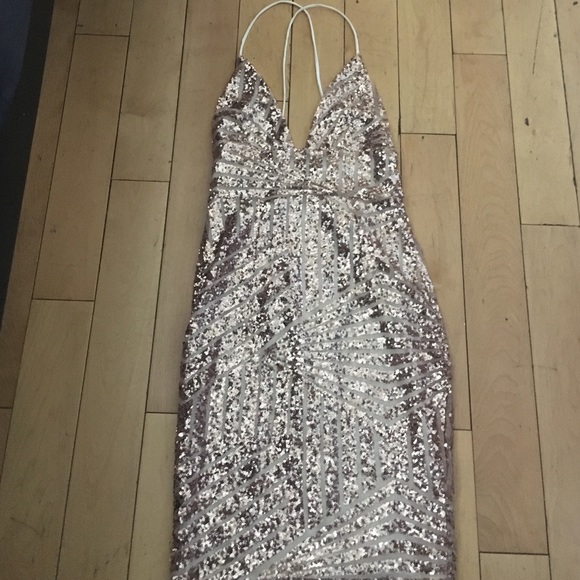 Rose gold sequence party dress