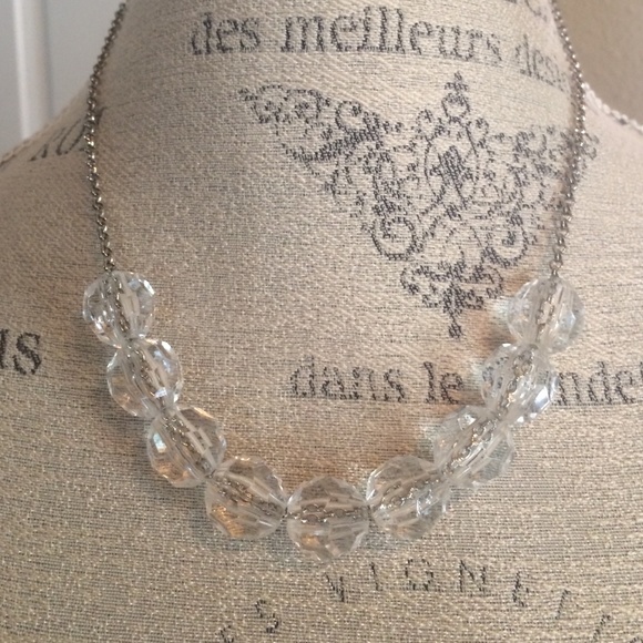 Crystal Bauble and Silver Necklace