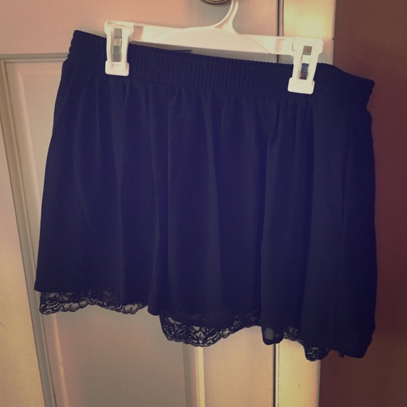 Black lace skirt.
