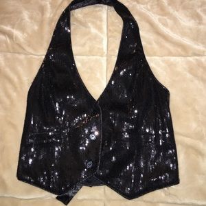 Sparkly black vest