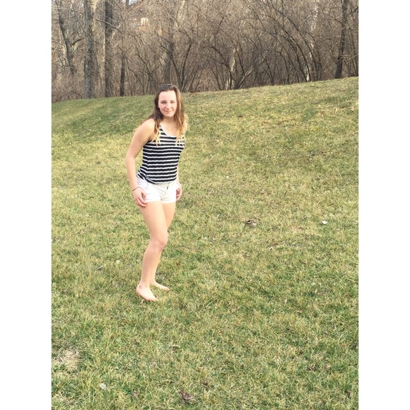 Charlotte Rouse Black and White Striped Sleeveless