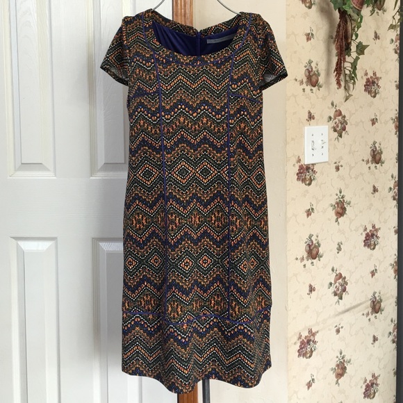 Dress with purple/blue piping detail