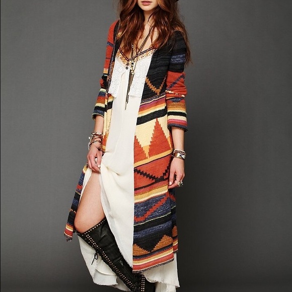 Free People. Hooded Long Cardigan