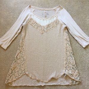 Free People Sweater, Lace Detail