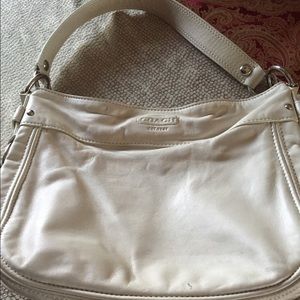 Coach Leather cream color shoulder bag .