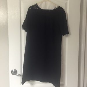 ZARA-Lace Neck and Sleeve Dress