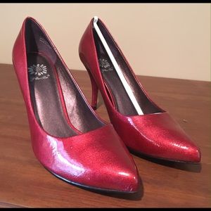 Red patent leather heels