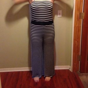 Striped jump suit