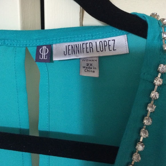 Jennifer Lopez 2X teal tank NWOT - Picture 2 of 4