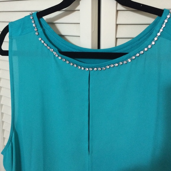 Jennifer Lopez 2X teal tank NWOT - Picture 4 of 4